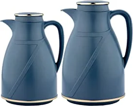 Al Saif 2 Pieces Coffee And Tea Vacuum Flask Set 1.0,1.5 Liter Color: MATT SMOKY PINK