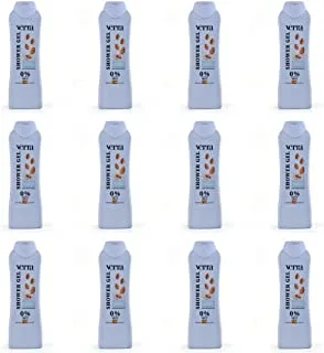 12 قطعة جل استحمام فيرا باللوز والحليب (12 قطعة × 750 مل)