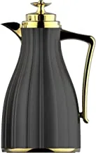 Al Saif Coffee And Tea Vacuum Flask Size: 1 Liter Color: MATT BLACK WITH GOLD