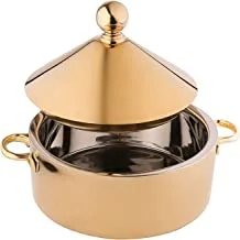 Al Saif Stainless Steel Double Wall Cone Hotpot, 4 Liter Capacity, Gold