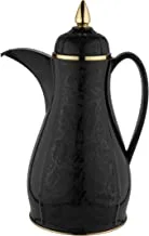 Al Saif Flora Coffee And Tea Vacuum Flask, 1 Liter, Black/Gold