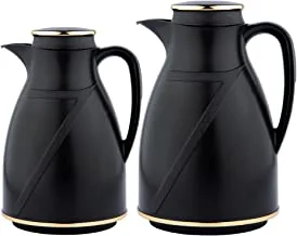 Al Saif 2 Pieces Coffee And Tea Vacuum Flask Set 1.0,1.5 Liter Color: MATT BLACK