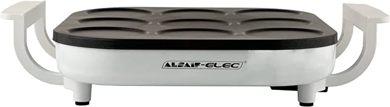 ALSAIF 700W Electric Crepe Maker 9 Pcs Molds Machine, White, E04414 2 Years warranty