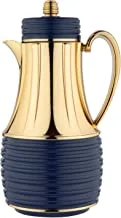 Al Saif Coffee And Tea Vacuum Flask Size: 1 Liter Color: BODY MATT DARK BLUE (GOLD PART SHINING)