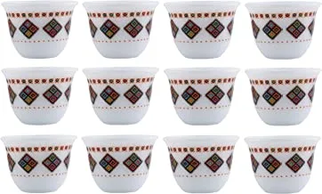 ALSAIF Gawa Cup Set Of 12PCs, Multi-Color Size: Large, K65174/1/L