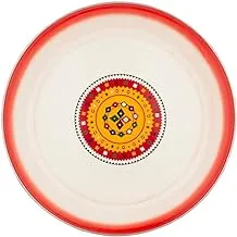 Al Saif Al Badia Design Round Food Tray, 35 cm Diameter, Red/White