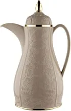 Al Saif Flora Coffee And Tea Vacuum Flask, 1 Liter, Brown/Gold
