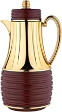 Al Saif Coffee And Tea Vacuum Flask Size: 1 Liter Color: BODY MATT DARK RED (GOLD PART SHINING)