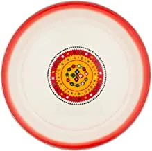 Al Saif Al Badia Design Round Food Tray, 50 cm Diameter, Red/White