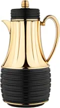 Al Saif Coffee And Tea Vacuum Flask Size: 1 Liter Color: BODY MATT BLACK (GOLD PART SHINING)