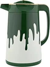 Al Saif Coffee And Tea Vacuum Flask Size: 1.3 Liter Color: MATT GREEN WITH GOLD
