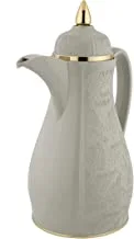 Al Saif Flora Coffee And Tea Vacuum Flask, 1 Liter, Grey/Gold