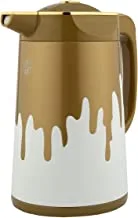 Al Saif Coffee And Tea Vacuum Flask Size: 1.3 Liter Color: MATT GOLD WITH GOLD