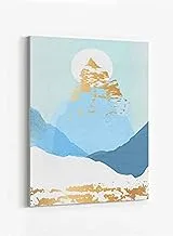 LOWHA Gold Mountain Abstract Sun Framed Canvas Wall Art for Home, Bedroom, Office, Living Room 60x80cm