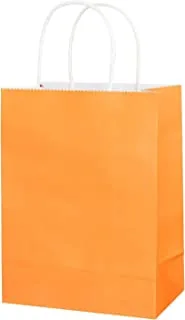 ECVV Gift Bags 48 Pieces Set Eco-Friendly Paper Bags With Handles Bulk Paper Bags Shopping Bags Kraft Bags Retail Bags Party Bags (ORANGE, 27 * 22 * 11 Cm)