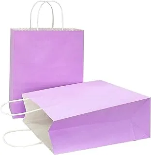 ECVV Gift Bags 12 Pieces Set Eco-Friendly Paper Bags With Handles Bulk Paper Bags Shopping Bags Kraft Bags Retail Bags Party Bags (PURPLE, 33 * 26 * 12 Cm)