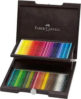 علبة أقلام رصاص ملونة من فابر كاستل مصنوعة من خشب متعدد الألوان تحتوي على 72 لونًا