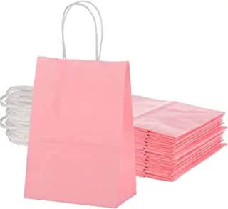 ECVV Gift Bags 12 Pieces Set Eco-Friendly Paper Bags With Handles Bulk Paper Bags Shopping Bags Kraft Bags Retail Bags Party Bags (PINK, 27 * 22 * 11 Cm)
