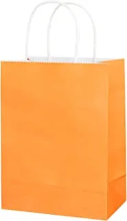 ECVV Gift Bags 12 Pieces Set Eco-Friendly Paper Bags With Handles Bulk Paper Bags Shopping Bags Kraft Bags Retail Bags Party Bags (ORANGE, 21 * 15 * 8 Cm)