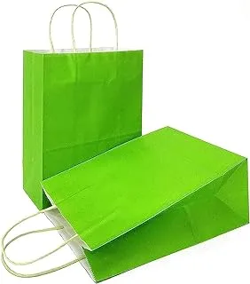 ECVV Gift Bags 12 Pieces Set Eco-Friendly Paper Bags With Handles Bulk Paper Bags Shopping Bags Kraft Bags Retail Bags Party Bags (GREEN, 33 * 26 * 12 Cm)
