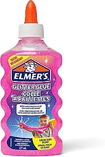 Elmer's Glitter Glue 177 ml , Washable and Kid Friendly , Great for Making Slime and Crafting , Pink