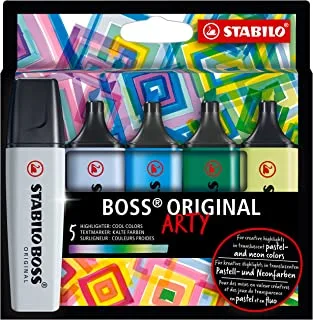 Stabilo Boss Original Arty Card 5 Cool Color Highlighter Pen 5-Pieces