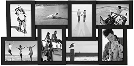 Malden 4x6 8-Opening Matted Collage Picture Frame ، يعرض ثمانية ، أسود