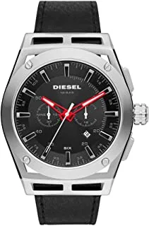 Diesel Men's Rasp Chrono Stainless Steel Watch with Leather Strap