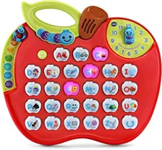 VTech - ABC Learning Apple | Excellent Toddler Toy for Kids 2+ Years, Toddler Tablet with A-to-Z Alphabet and Time | 8 Learning Modes, Multiple Tunes | Red