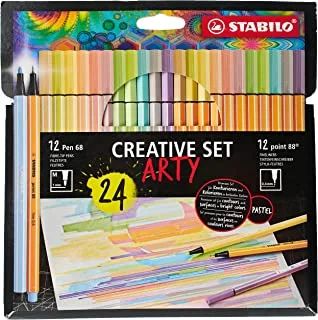 Stabilo Point 88 Arty Card Pastel 24 Color Fineliner Pen 6-Pieces