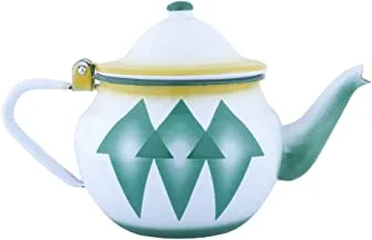 Al Saif Diamond Design Enamelware Tea Pot, 1.16 Liter Capacity, Green