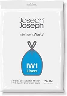 Joseph joseph intelligent iw1 general waste liners custom fit bags for totem 24 to 36 liter/6.3 to 9.5 gallon, 20-pack, black