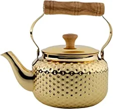ZAD Stainless Steel Dotted Kettle, 2 Liter Capacity, Gold
