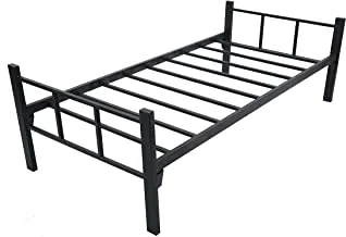 سرير فولاذي صلب (سرير مفرد ، أسود)