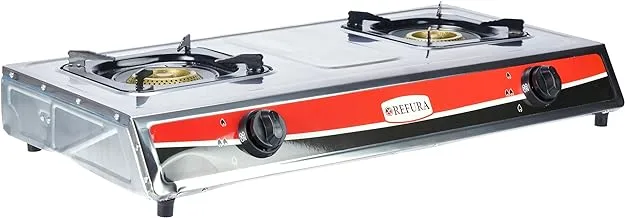 Refura 2 Gas Burner Stove | Stainless Steel | Silver| RE-8013