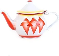 Al Saif Diamond Design Enamelware Tea Pot, 0.74 Liter Capacity, Red