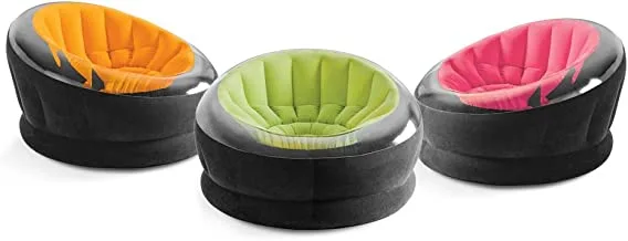 كرسي انتكس إمباير قابل للنفخ ، مقاس 36.8 سم × 31 سم × 12.4 سم ، أخضر ليموني / أسود
