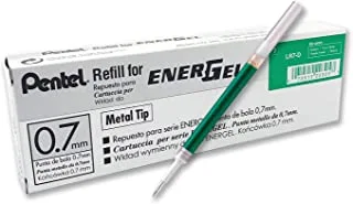 حبر Pentel Refill لـ BL57 / BL77 EnerGel Liquid Gel Pen، 0.7mm، Metal Tip، Green Ink، Box of 12 (LR7-D-12)