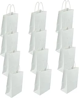ECVV Gift Bags 24 Pieces Set Eco-Friendly Paper Bags With Handles Bulk Paper Bags Shopping Bags Kraft Bags Retail Bags Party Bags (WHITE, 21 * 15 * 8 Cm)