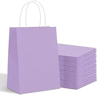 ECVV Gift Bags 48 Pieces Set Eco-Friendly Paper Bags With Handles Bulk Paper Bags Shopping Bags Kraft Bags Retail Bags Party Bags (PURPLE, 27 * 22 * 11 Cm)