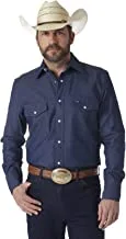 Wrangler Men's Cowboy Cut Western Long Sleeve Snap Work Shirt Firm Finish