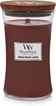 Woodwick large hourglass candle, smoked walnut & maple, 21.5 oz