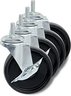 Honey-can-do shf-01939 4-inch caster roller wheels for hcd shelving unit, set of four,black