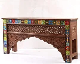 Wooden Console with Ceramic, Brown