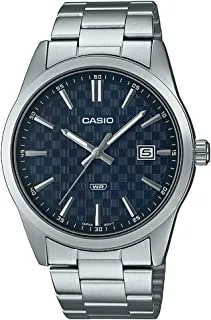 Casio Men Watch Analog Date Display Blue Dial Stainless Steel Band MTP-VD03D-2AUDF
