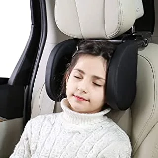 Dragontowm Car Headrest Pillow - Headrest - Adjustable Leather Car Seat Head Neck Support Resting Pillow - Detachable Car Travel Sleeping Pillow for Kids Adults.