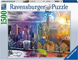 Ravensburger 16008 Day and Night New York Skyline 1500 Piece Puzzle for Adults - Every Piece is Unique, Softclick Technology Means Pieces Fit Together Perfectly