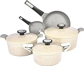 Neoflam Xterma Granite Cookware Beige 8-Pieces Set, 117605