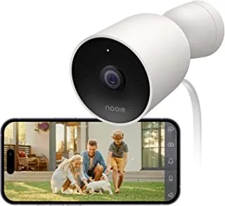 Nooie Outdoor Security Camera, 1080P Night Vision Surveillance Cameras, 2.4G WiFi, IP66 Weatherproof, 2-Way Audio, Motion Detection, Activity Alert, Deterrent Alarm - Compatible with Alexa