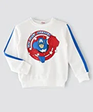 Marvel Avengers Captain America Sweatshirt Junior Boys - White, 7-8 Year